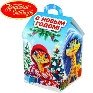 Сладкий подарок на Новый Год в картонной упаковке весом 600 грамм по цене 654 руб в Бугульме